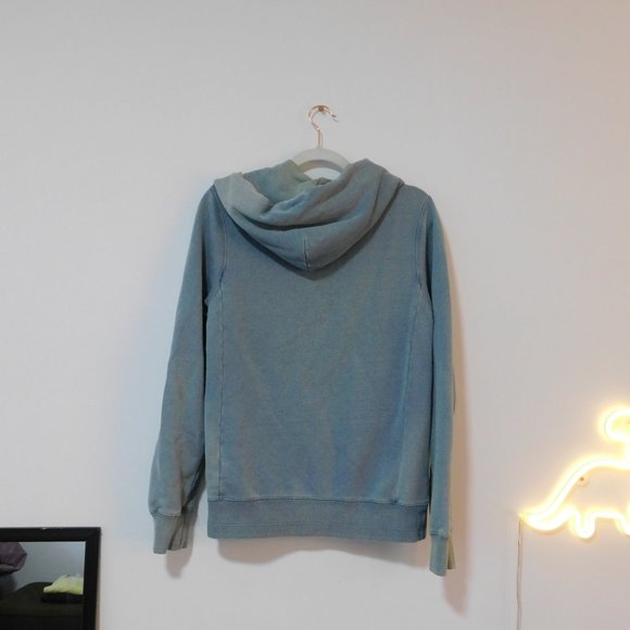 Light Blue Acid Wash/Fade Hoodie - Picture 3 of 5